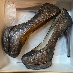 Michael Kors Gunmetal Glitter Heels